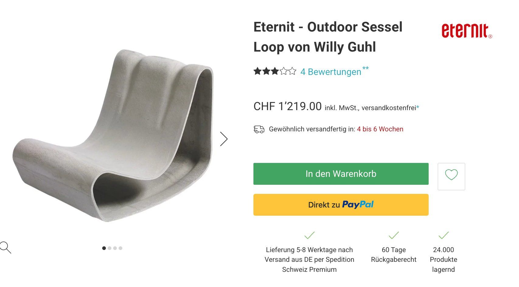 Poltrone: Loop Freischwinger Aussenschale – Usato da Staad SG venduto da Hb1c0 4