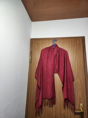 Écharpe Cachemire Rouge avec franges Taille Unique