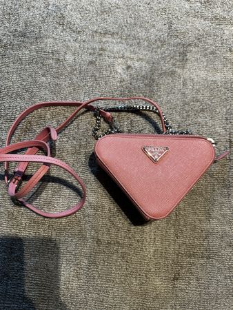 Prada Pink Triangle Mini Bag, like new