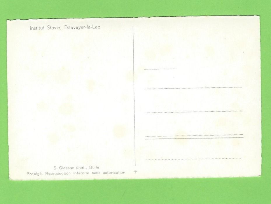 Cartoline postali: Institut Stavia, Estevayer le Lac – Usato da Zürich venduto da t24_de 1