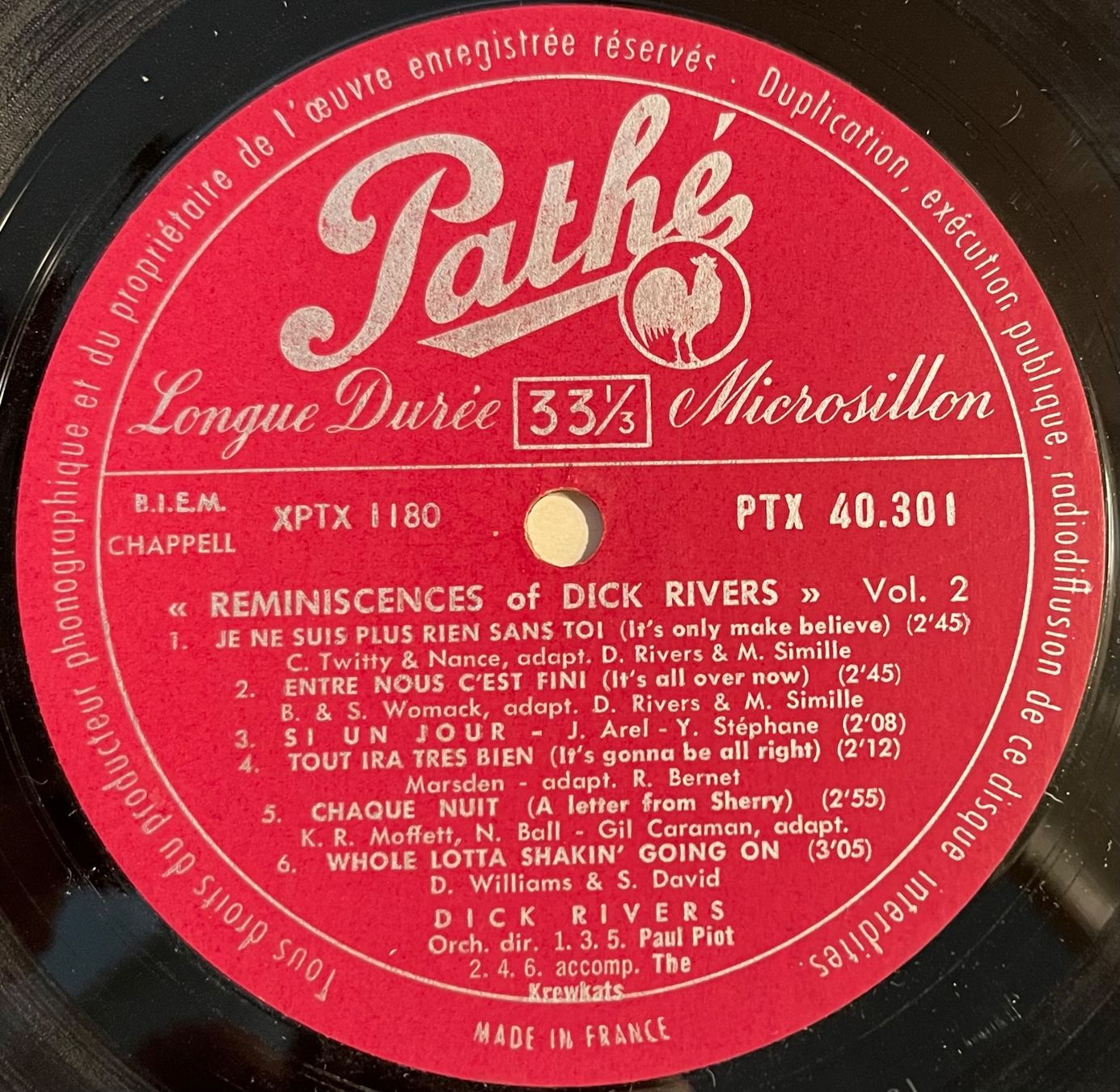 Schallplatten: DICK RIVERS - Vol. 2 - 33 Tours – Gebraucht aus Bussigny von vinyl-pas-cher 2