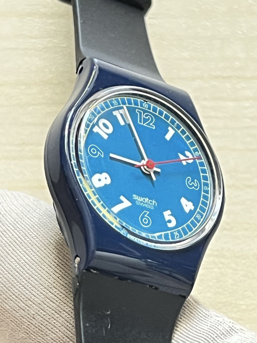Swatch Orologi: Swatch Uhr dunkelblau mit Zifferblatt blau  – Usato da Grenchen venduto da chththl 4