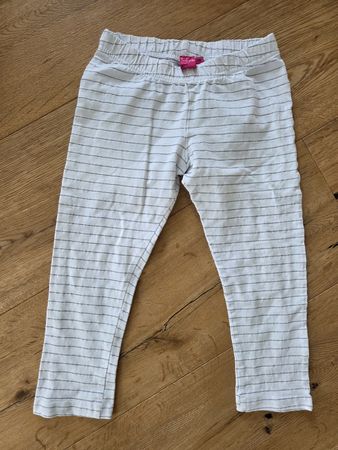 Gestreifte Leggings mit Leggins, Grösse 98, weiss - grau