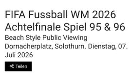 3x Tickets für Public Viewing Beach Style Solothurn 07.07