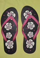 NEU Flip-Flops Gr. 38/39 Blumenmuster Pink/Schwarz