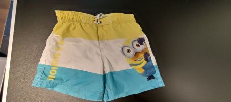 Minions Badehose Badeshorts Blau Gelb Weiss Grösse 110/116
