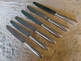 Sechs antike punzierte Messer 0 Pferdekopf C von Christofle