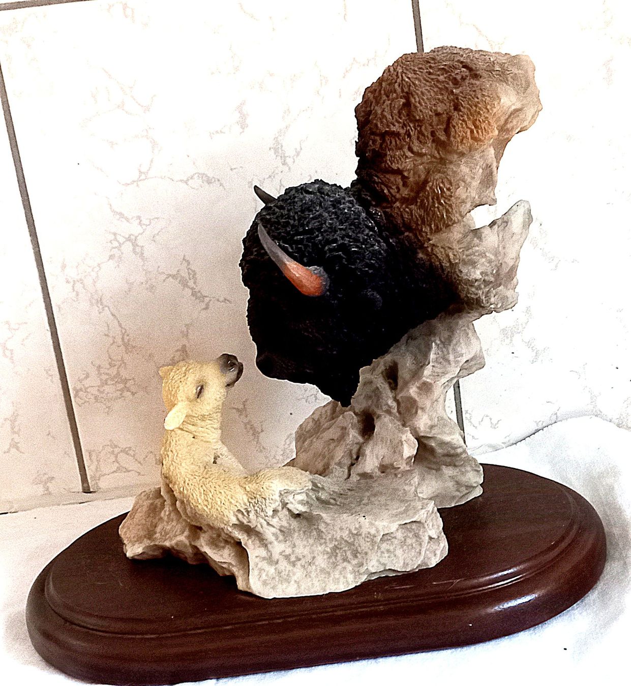 Statuette: Indianer Kunst Eule, Bisang, Inianer-Wolf – Usato da Baar venduto da 2cvbaar 3