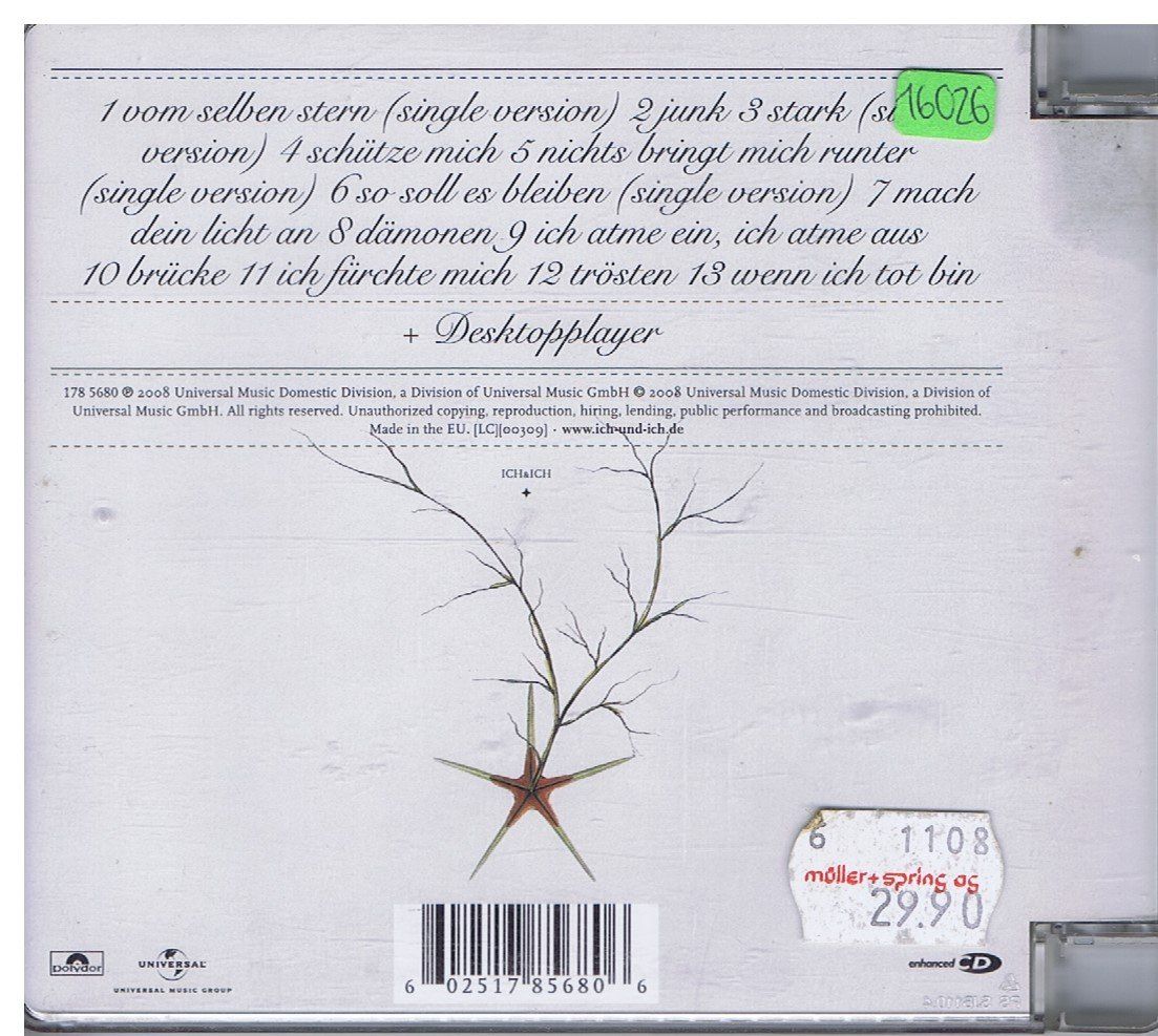 CD: CD Ich + Ich – Vom Selben Stern – Usato da Unterengstringen venduto da Lastchance 1