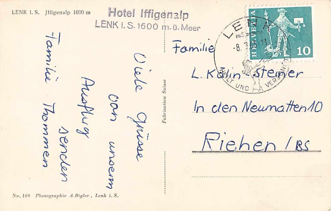 Cartoline postali: GRUSS aus IFFIGENALP  - alte BERNER Ansichtskarte – Usato da Winterthur venduto da SchatzchischtliWinti 1