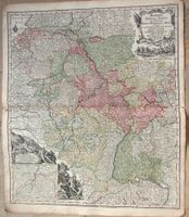 Rheinlauf von der Quelle bis zur Mündung von Seutter um 1720
