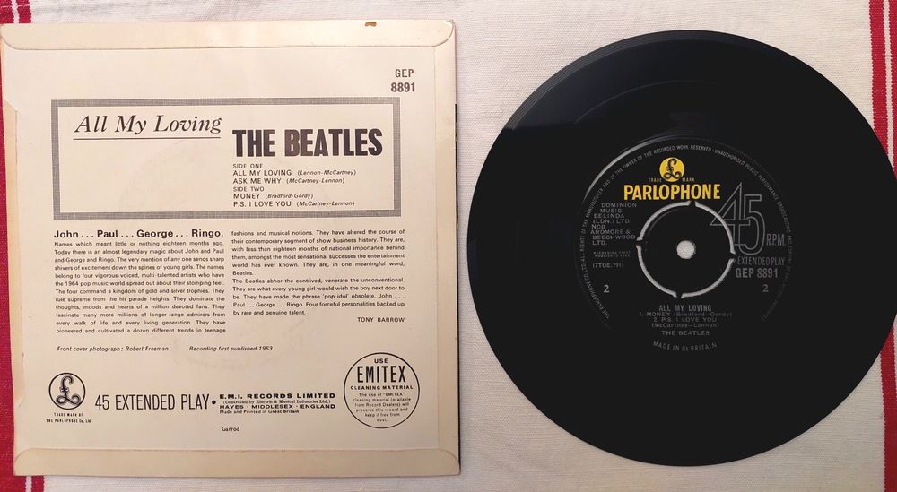 The Beatles / All My Loving UK盤7\"EP The Beatles – All My Loving – Vinyl (1st Press, 7