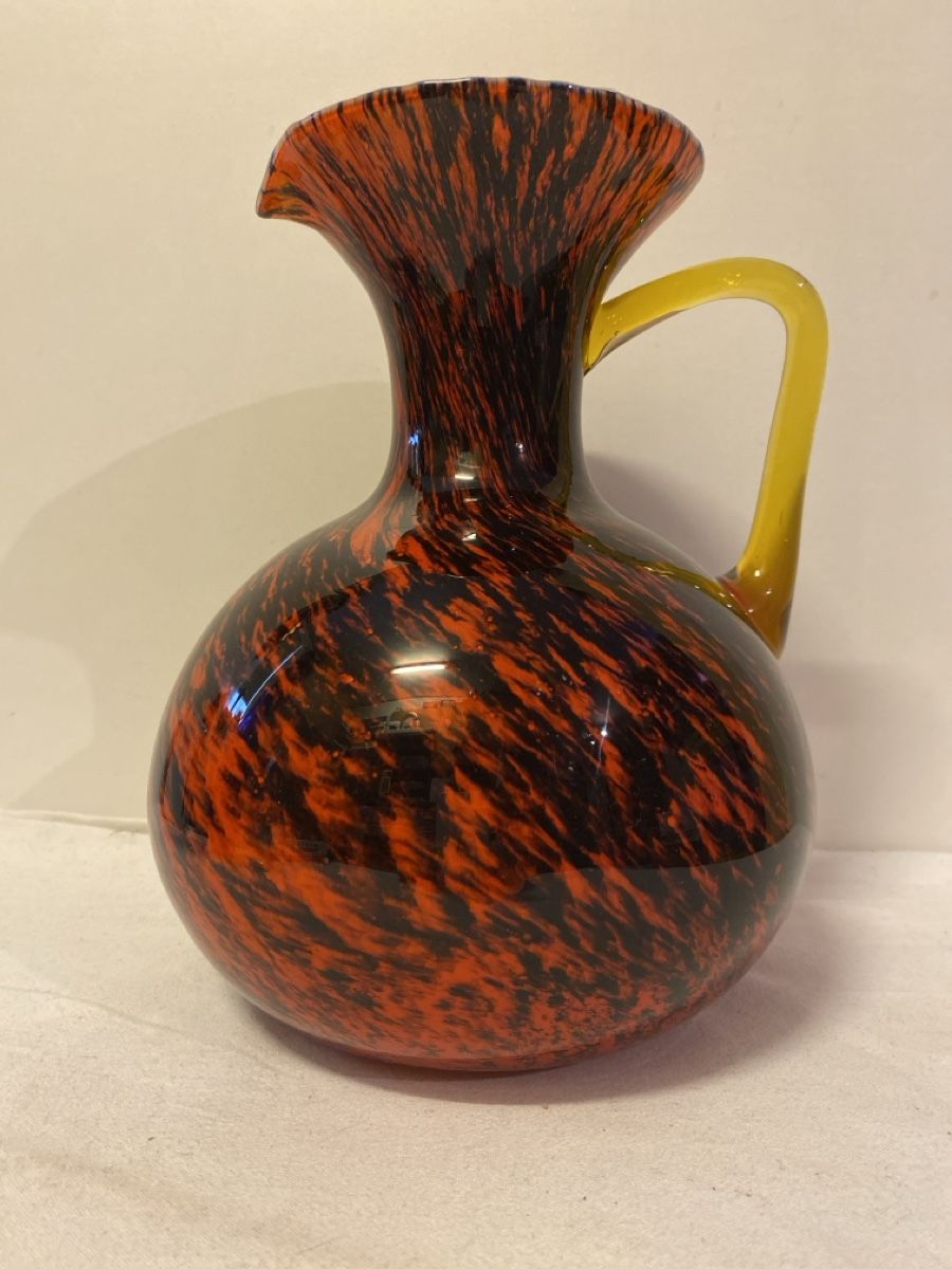 Murano Karaffen: Glaskaraffe Murano  orange-schwarz – Gebraucht aus sursee von trilli-tralli 5