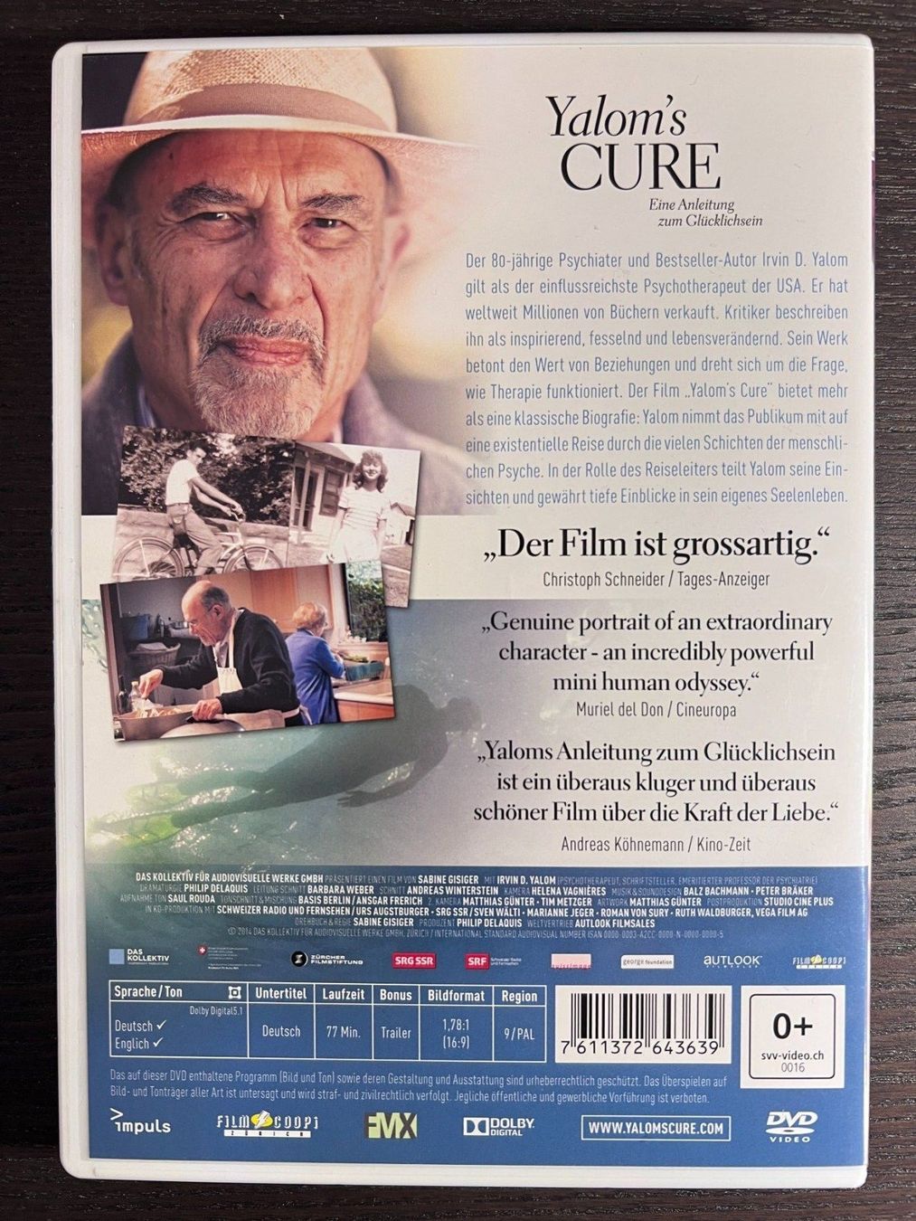 Tutti i DVDs: Yalom's Cure - Eine Anleitung zum Glücklichsein – Usato da Zürich venduto da FilmFreunde 1