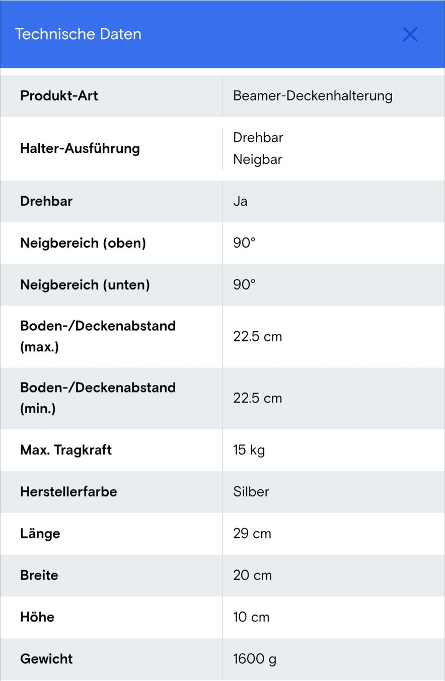 Wandhalterungen: Beamer Deckenhalter – Gebraucht aus Frümsen von Katzen0 3