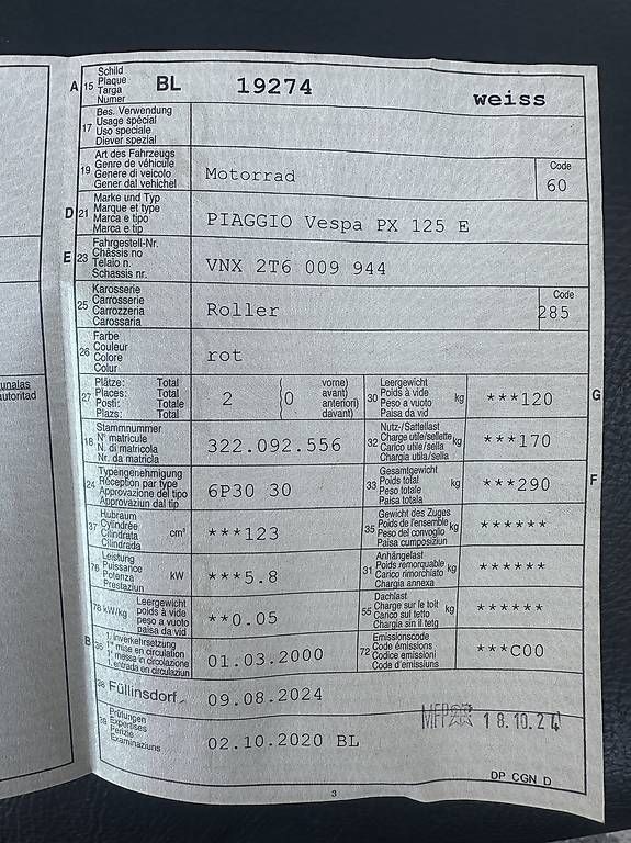 Vespa Scooter: PIAGGIO Vespa PX 125 E – Usato da Arlesheim venduto da Lipinho7 4