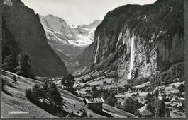 AK sw Lauterbrunnen BE, Staubbach- und Spissbachfälle≈ 1960 