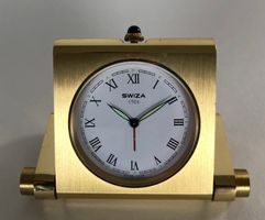 SWIZA <1904> Wecker / Tischuhr - Messing gebürstet - NEU