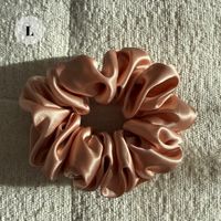 5# rose gold 100% Mulberry Silk Scrunchie Size L - NEW