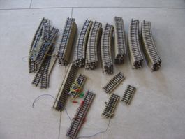 Konvolut ältere Märklin Schienen (20 Gerade/40 Kurven/4x zwe