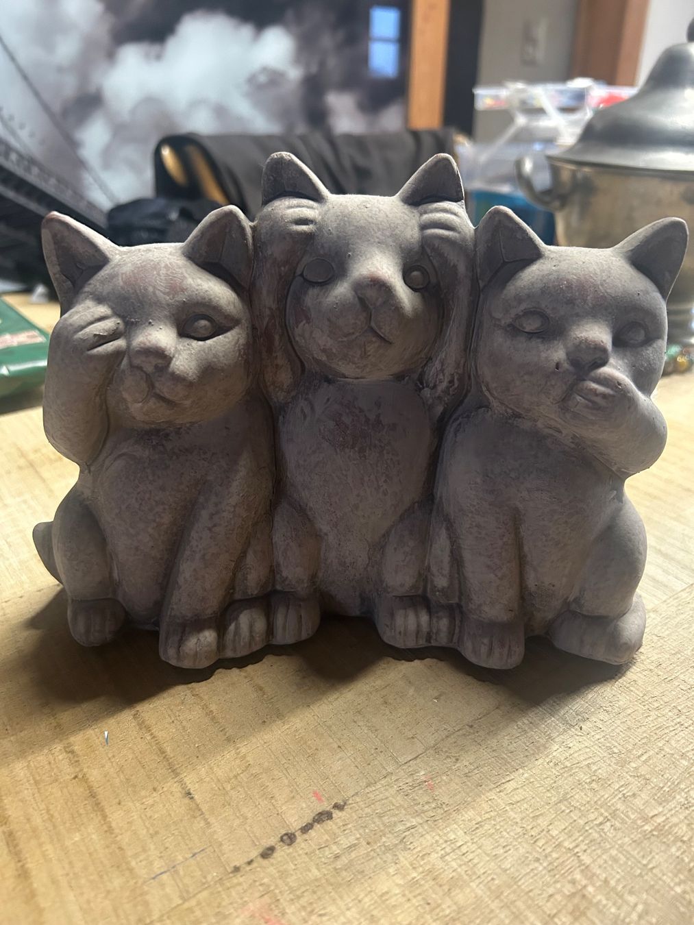 Sculptures & Statues: Statue avec 3 chats – D'occasion à Val-d'Illiez par Dombou