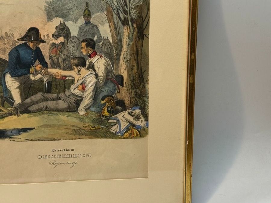 Grafica & Litografie: Altkolorierte Lithographie Regimentsarzt K. u. K.   B04# – Usato da Grenchen venduto da swiss.antiques 4