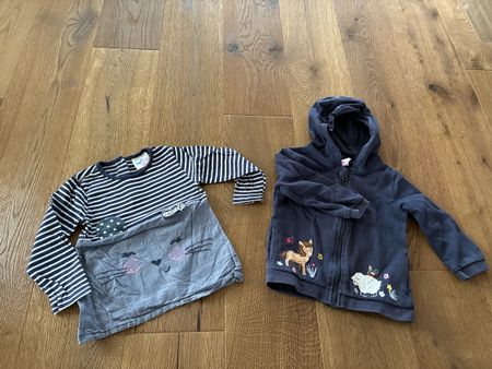 Topomini Strickjacke und Langarmshirt in Größe 86