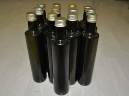 1/2 Liter Glasflasche/Sirupflasche/Essigflasche braun rund