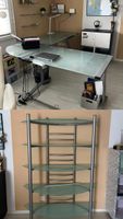 Bürotisch und Gestell - Glas/Metall