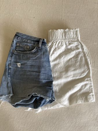 2 H&M Shorts Jeans und Leinen Grösse S/M Zustand gut
