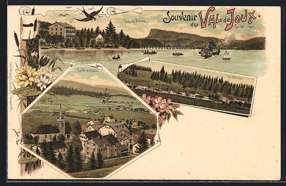 Cartoline postali: Litho Le Brassus, Val de Joux, Lac de Jo – Usato da Berlin venduto da bartko-reher