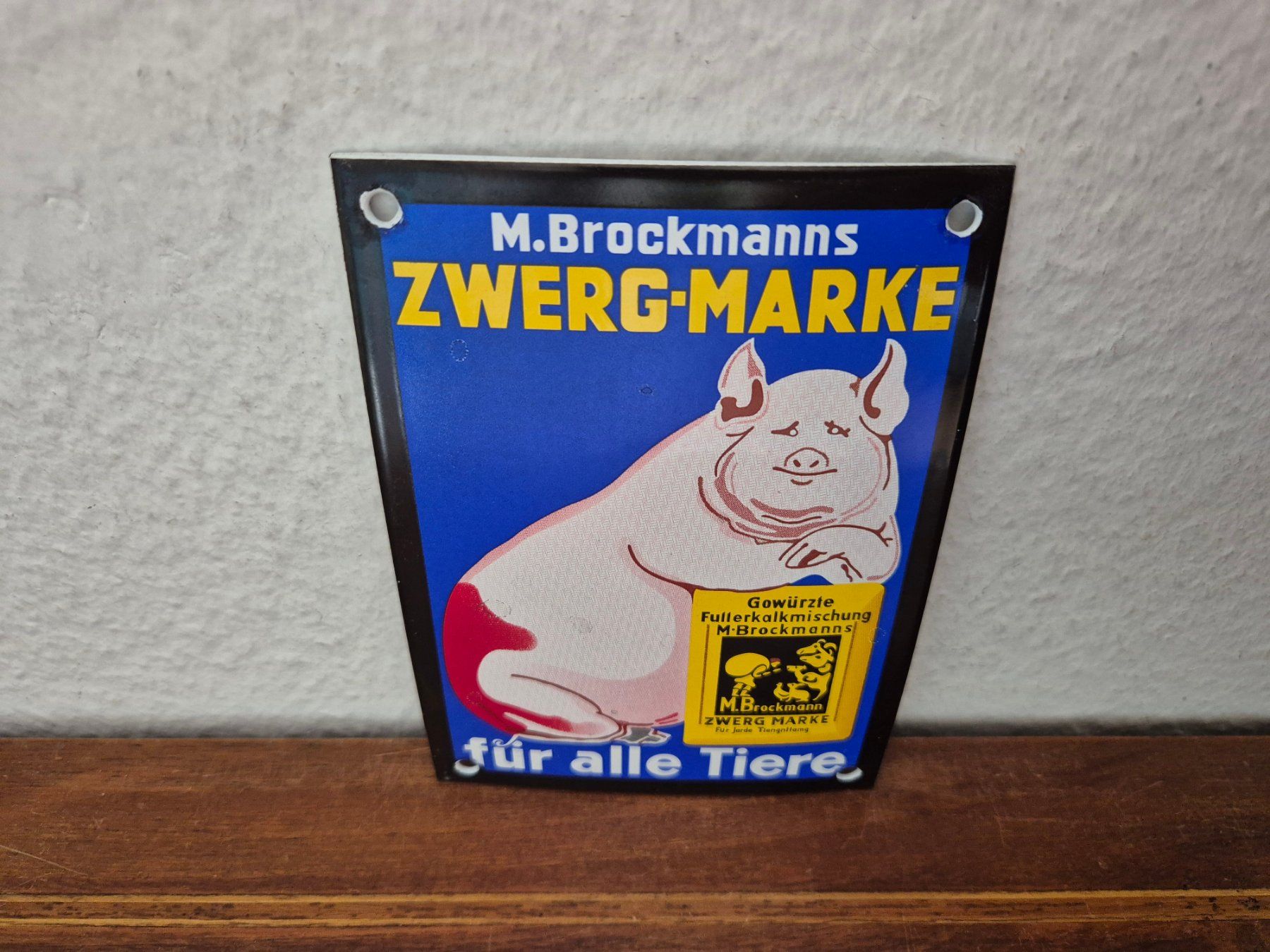 Insegne: Emailschild Brockmanns Futter Schwein Logo Emaille Schild – Nuovo (secondo la descrizione) da Schaffhausen venduto da pfanis09 2