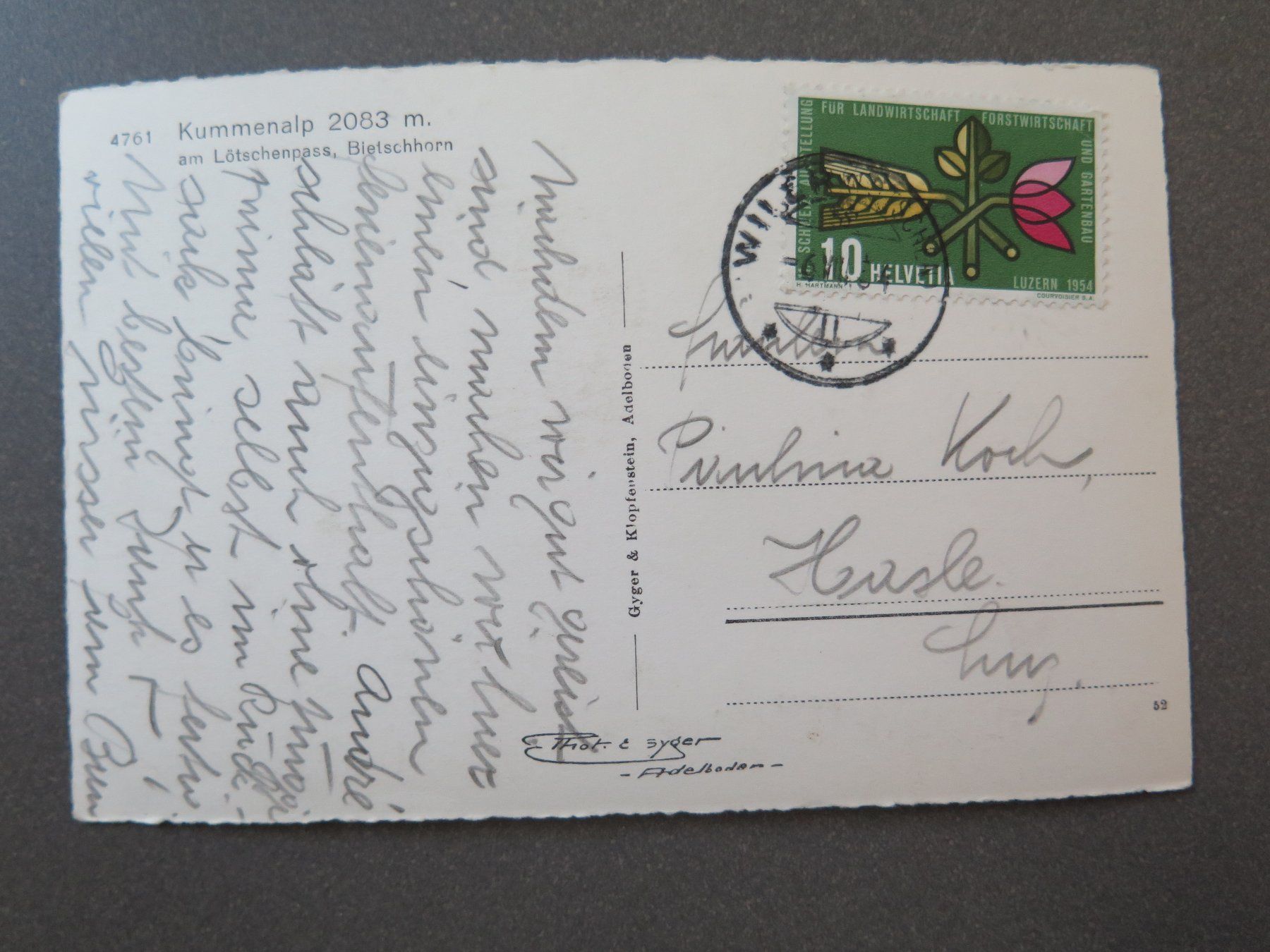 Cartoline postali: LÖTSCHENTAL - KUMMENALP AM LÖTSCHENPASS – Usato da Wittenbach venduto da lipasal 1