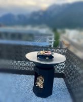 Design Gartengrill "Steinbock" Feuerplatte / Feuerschale