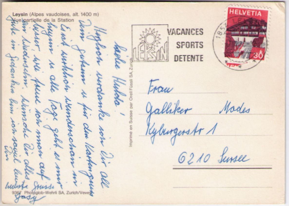 Cartoline postali: Leysin – Usato da Binningen venduto da Mountainrider 1