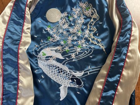Blouson Jacke Orientalisch Koi Kirschblüten Grösse S guter Z