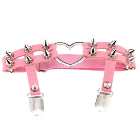 Strapsband Herz Nieten Spikes *NEU* rosa Gothic Punk Emo
