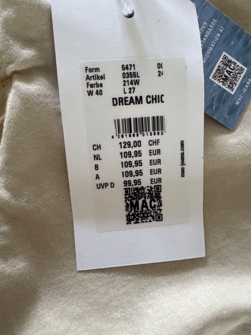 Hosen: Neue Mac Dream Chic 7/8 Hose Stretch  Gr 40 NP.129.- – Neu (gemäss Beschreibung) aus Schaffhausen von Wiesenmaus333 3