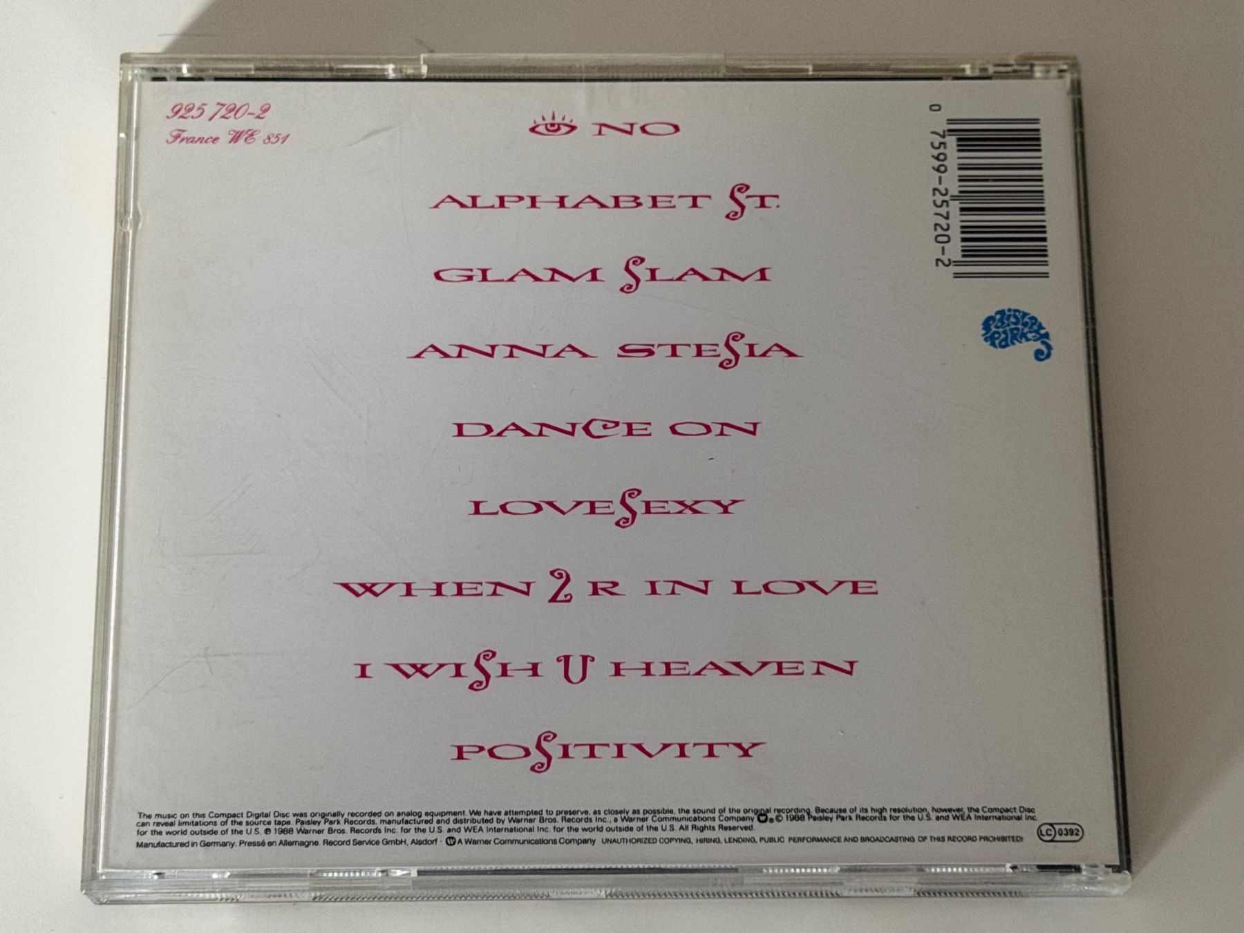 CDs: Prince - Lovesexy CD – Gebraucht aus Altstätten SG von sheamus 1