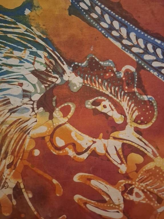 Dipinti: Grossformatige Mid-Century-Modern Batik-Gemälde – Usato da Biel/Bienne venduto da Kyruna 2