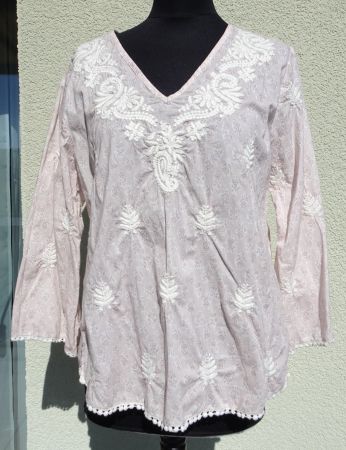 Atelier Mareé Tunika Gr. M rosa Paisley weiss Stickerei
