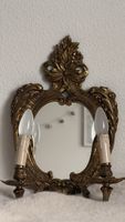 Vintage-verzierter Goldspiegel mit Beleuchtung – Wohndekorat