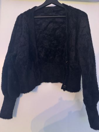 Schwarze Strickjacke, Cardigan, Grösse L, Winter-Look!