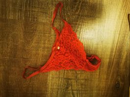 Rote, sexy Spitzen-Dessous, , Grösse S