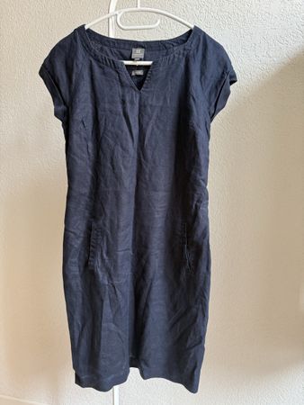 Robe d’été lin bleu marine Manor, t.36/S