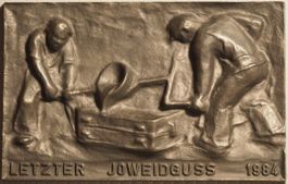 Rütner aufgepasst! Letzter Joweidguss; Wandrelief Eisenguss