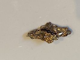Brosche Bidermeier Gold Granat