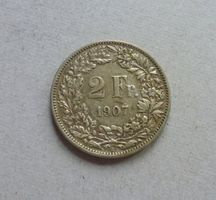 Schweiz ++ 2.- Franken 1907, gute Erhaltung