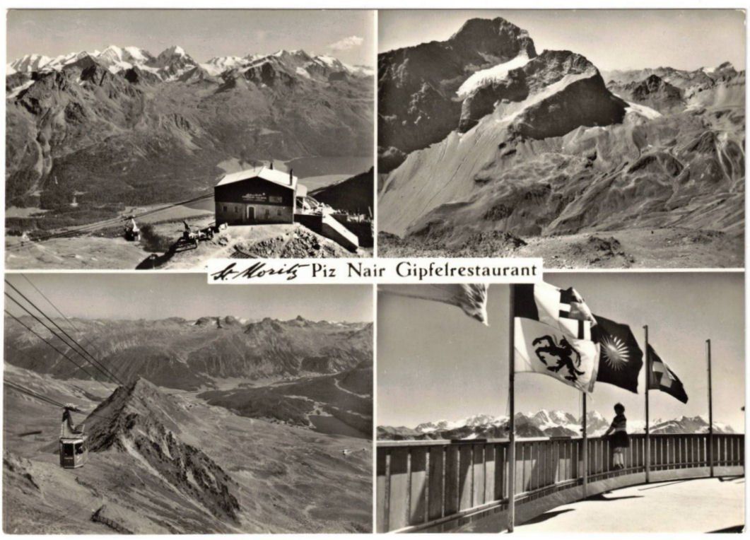 Cartoline postali: St. Moritz - 4 Bild AK Piz Nair – Usato da Binningen venduto da Mountainrider