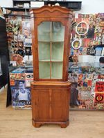 Antiker Eckvitrinenschrank Vintage Mid Century